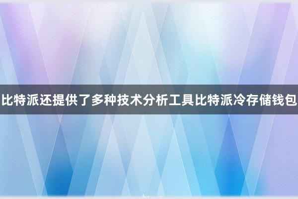 比特派还提供了多种技术分析工具比特派冷存储钱包