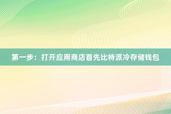 第一步：打开应用商店首先比特派冷存储钱包