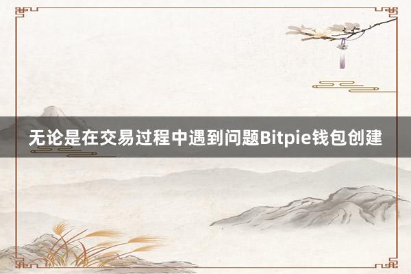 无论是在交易过程中遇到问题Bitpie钱包创建